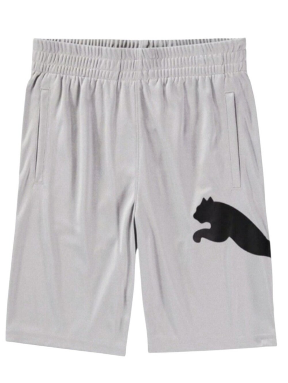 Puma Light Gray Shorts with Black Cat Logo Size 10/12